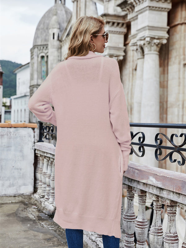 Bohemian Long Knitted Lapel Cardigan Duster Jacket