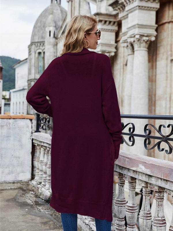 Bohemian Long Knitted Lapel Cardigan Duster Jacket