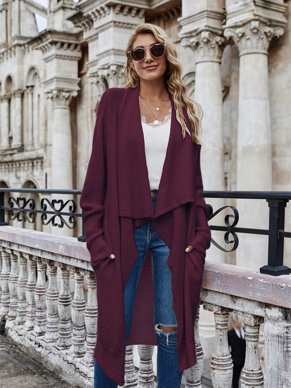 Bohemian Long Knitted Lapel Cardigan Duster Jacket