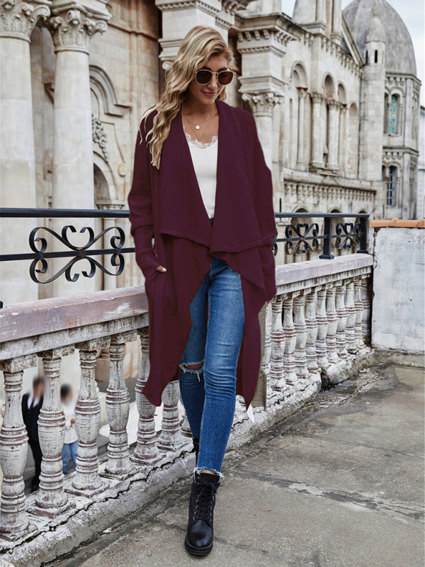 Bohemian Long Knitted Lapel Cardigan Duster Jacket