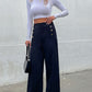Bohemian Nautical Women's Sailor Button Casual Pants
