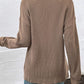 Bohemian Brown Long Sleeved V-Neck Casual Sweater