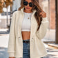 Bohemian Plush Drawstring Waist Long Sleeve Full Zip Jacket