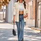 Bohemian Plush Drawstring Waist Long Sleeve Full Zip Jacket