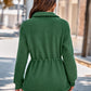 Bohemian Plush Drawstring Waist Long Sleeve Full Zip Jacket