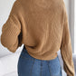 Bohemian Cable Knit Lantern Sleeve Pullover Sweater