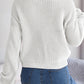 Bohemian Cable Knit Lantern Sleeve Pullover Sweater