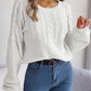 Bohemian Cable Knit Lantern Sleeve Pullover Sweater