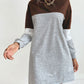 Bohemian Color Block Sporty Sweatshirt Dress