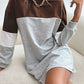 Bohemian Color Block Sporty Sweatshirt Dress