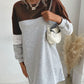 Bohemian Color Block Sporty Sweatshirt Dress