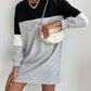 Bohemian Color Block Sporty Sweatshirt Dress