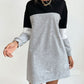 Bohemian Color Block Sporty Sweatshirt Dress