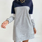 Bohemian Color Block Sporty Sweatshirt Dress