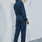 Bohemian Two-Piece Solid Color Crop Half Zip Top and Jogger Leisure Set