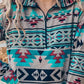 Bohemian Aztec Half Zip Pullover Top