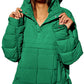 Bohemian Hooded Quilted Foldable Padded Pullover Long Sleeve Jacket
