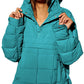 Bohemian Hooded Quilted Foldable Padded Pullover Long Sleeve Jacket