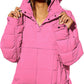 Bohemian Hooded Quilted Foldable Padded Pullover Long Sleeve Jacket