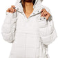 Bohemian Hooded Quilted Foldable Padded Pullover Long Sleeve Jacket