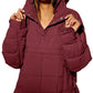Bohemian Hooded Quilted Foldable Padded Pullover Long Sleeve Jacket