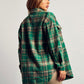 Bohemian Green Plaid Soft Flannel Casual Pocket Shirt Jacket