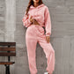 Bohemian Pink Crop Hoody and High Waist Sweat Pants Set