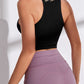 Solid Color Ribbed Racerback Crop Top