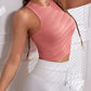 Solid Color Ribbed Racerback Crop Top