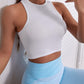 Solid Color Ribbed Racerback Crop Top
