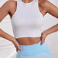 Solid Color Ribbed Racerback Crop Top
