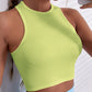 Solid Color Ribbed Racerback Crop Top